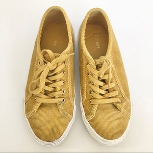 Old Navy Shoes Mustard Corduroy Vulc Sneakers
